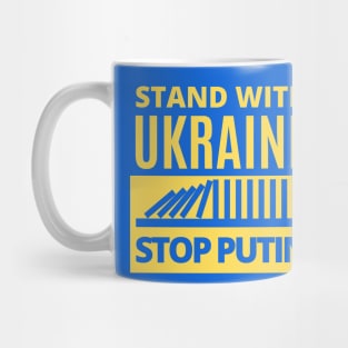 Stand With Ukraine, Stop Putin - Falling Dominoes Mug